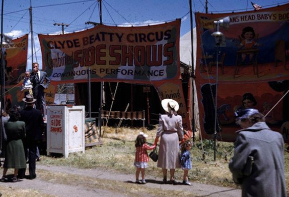Sideshow 1950 with Danyce and Dollie and mother copy